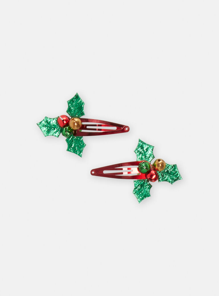 Lot de 2 barrettes clips noël pour fille