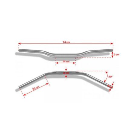 Guidon Barracuda RACING DIAMETRE 28/22 MM Universel - Rouge