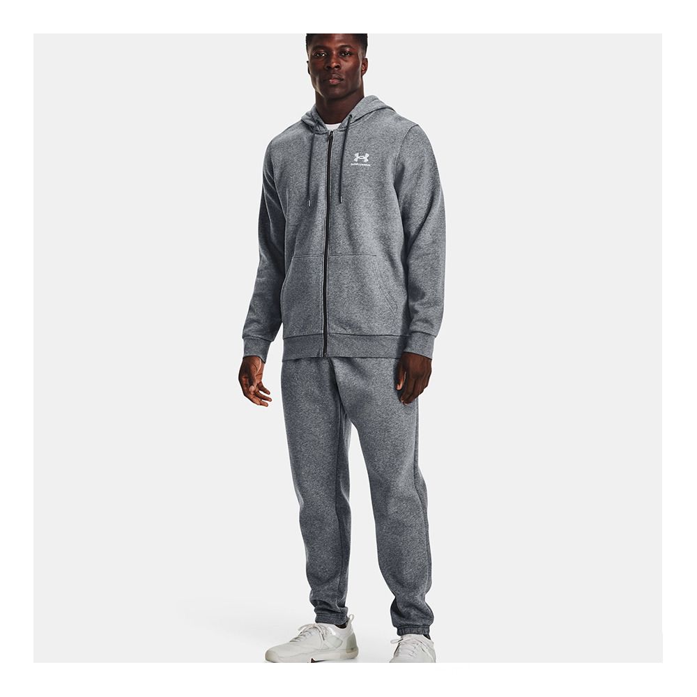 Under Armour ESSENTIAL FLEECE FZ - Sweat Homme gray
