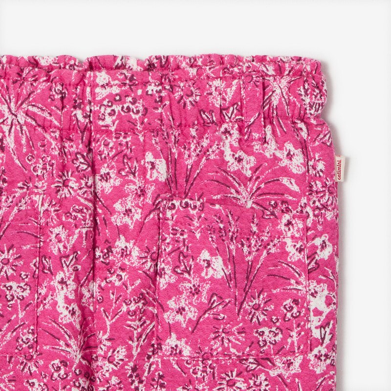Pantalon tubique bébé fille rose à imprimés Catimini Rose