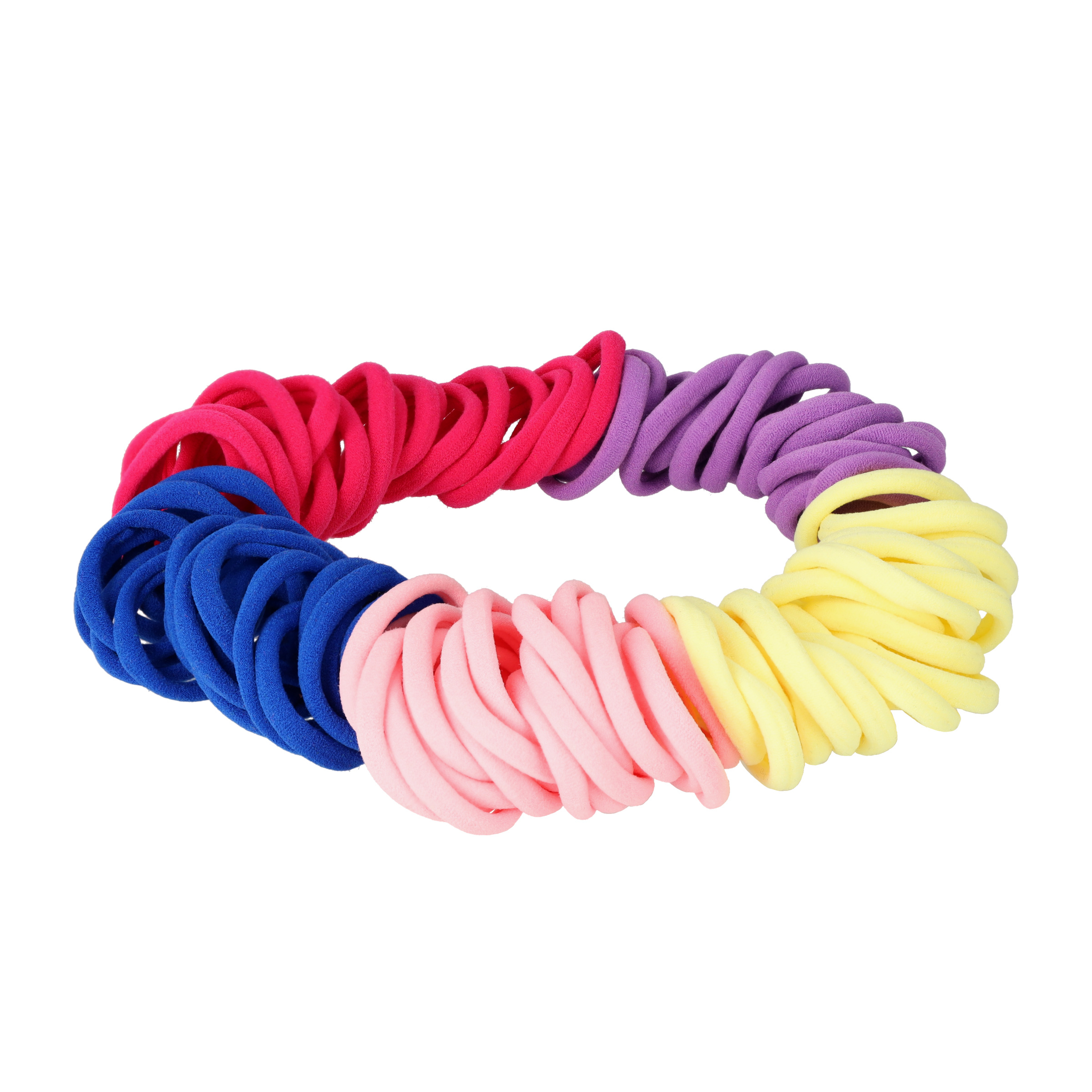 (100er Set) Elastische Haargummis Haarband ohne Metall Ø3cm - Diverse Farben