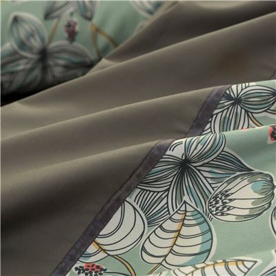 Linge de lit percale motif feuilles - BECQUET CRÉATION