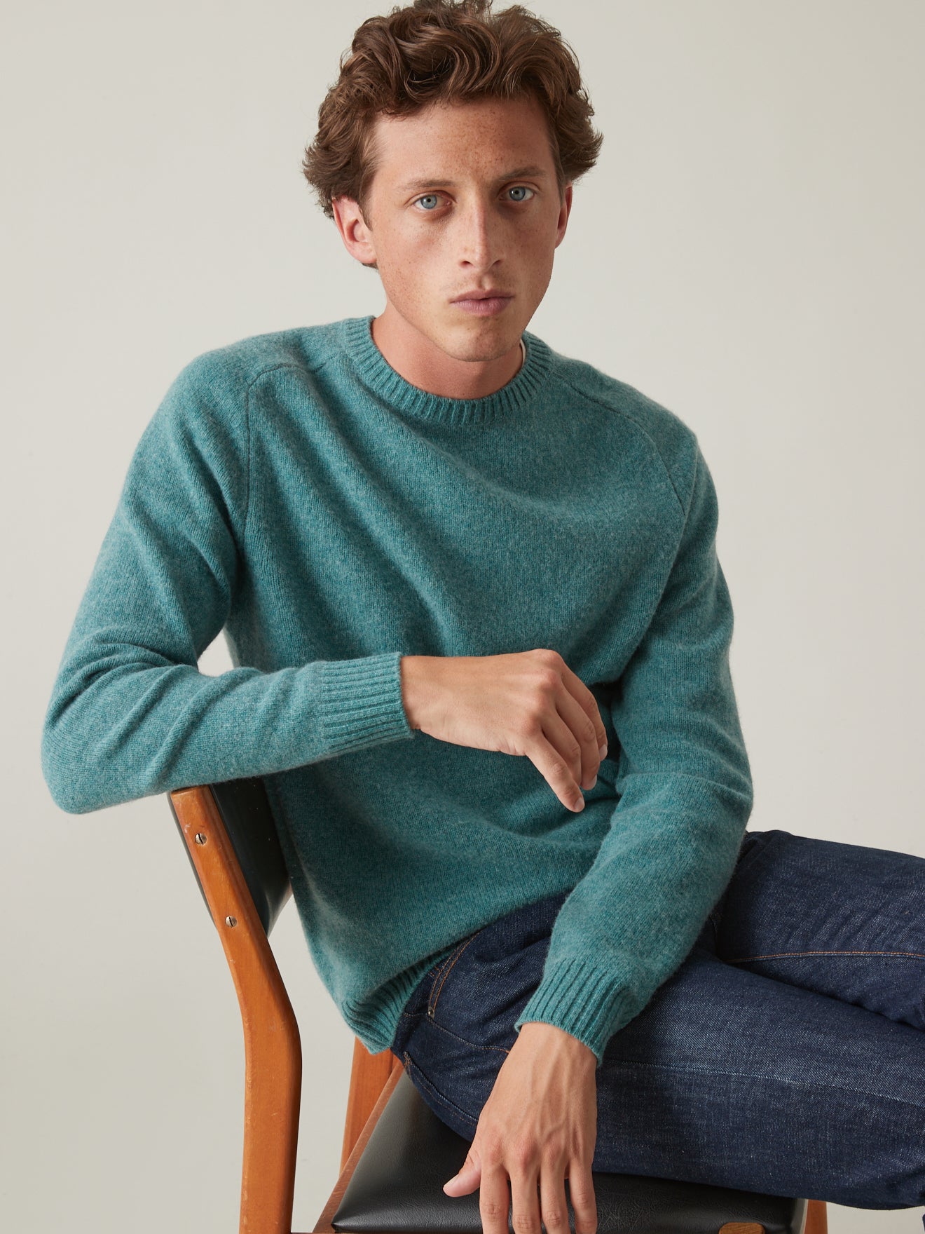 Pull col rond chiné homme