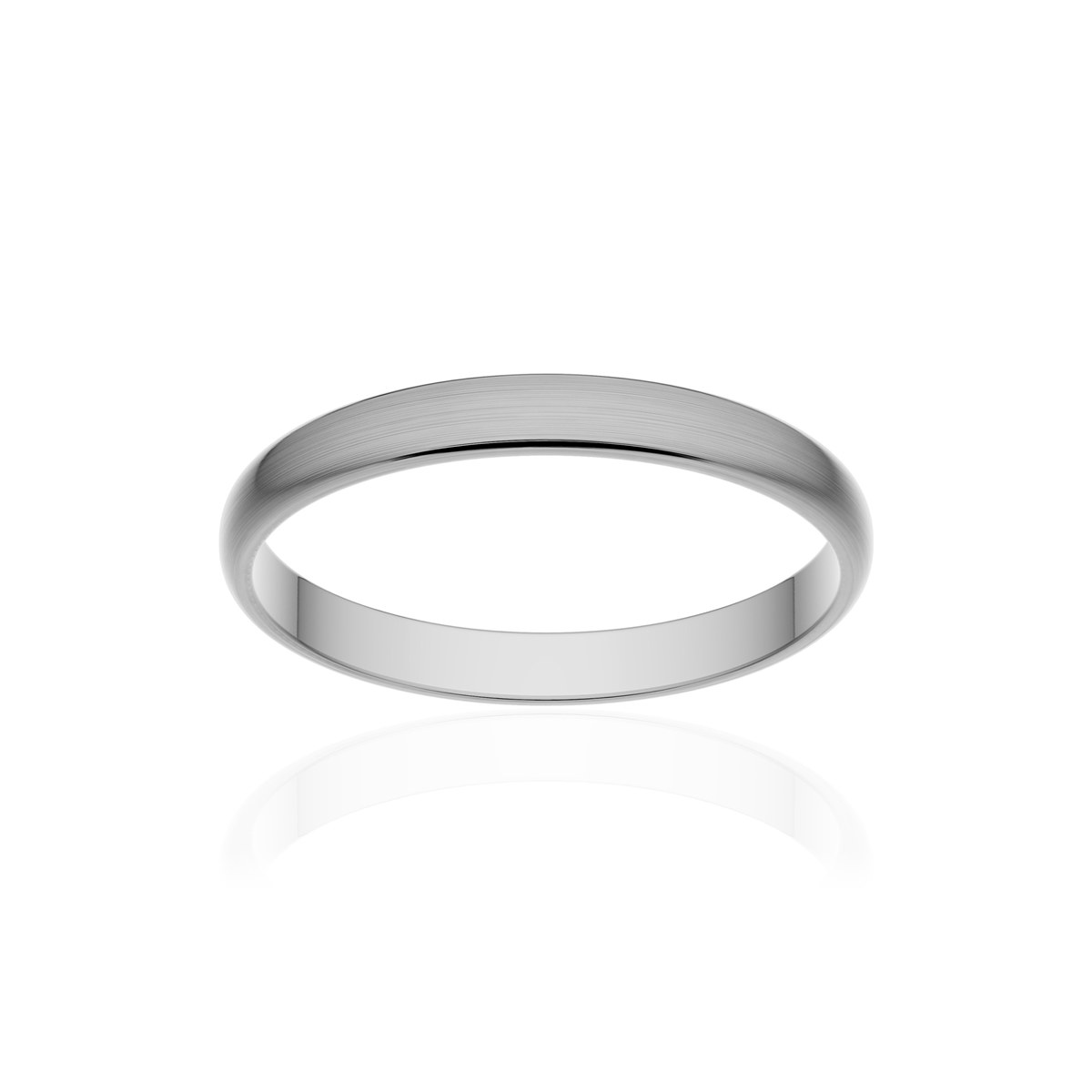 Alliance or 375 blanc brossé demi-jonc 2,5mm
