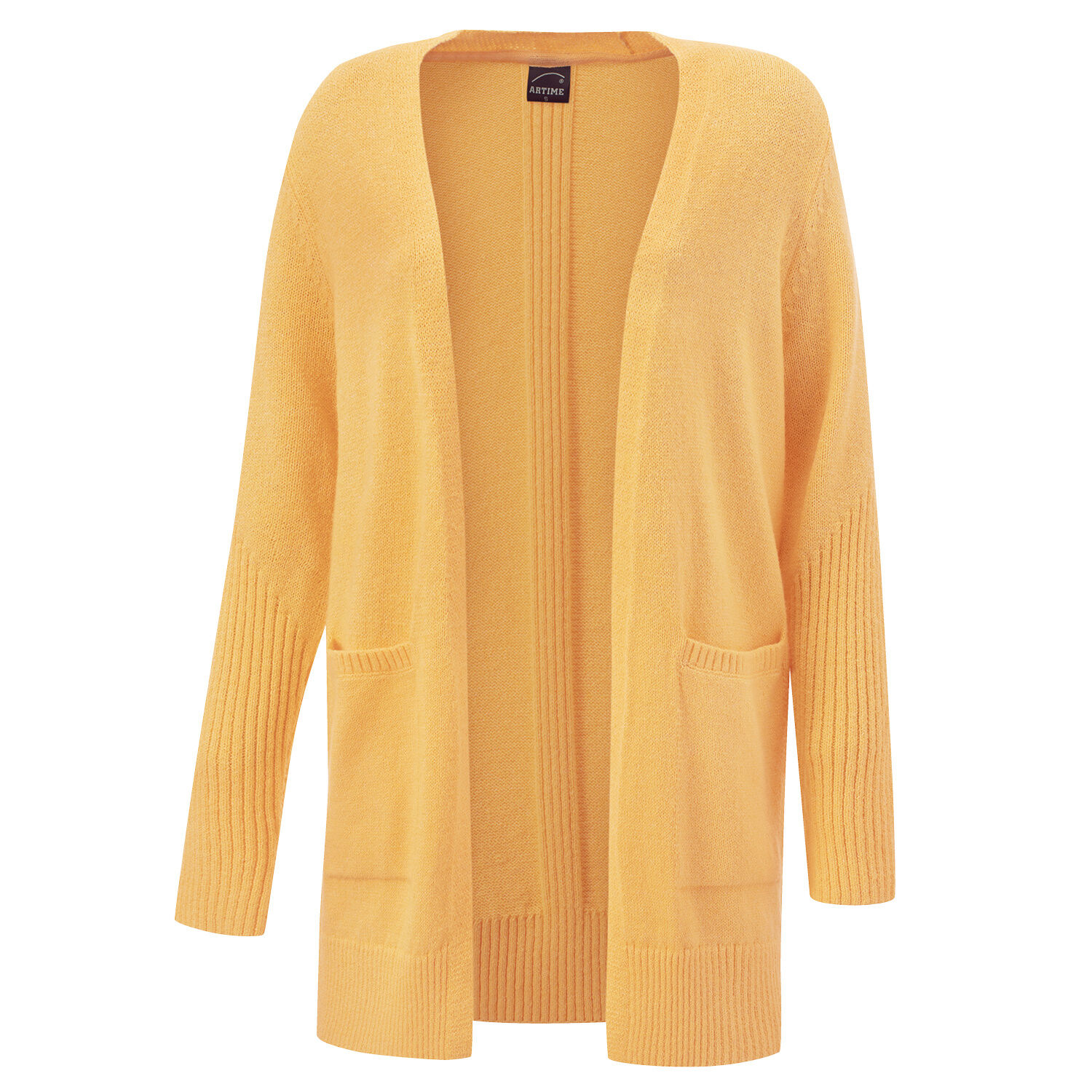Longcardigan mit Ripp-Effekt