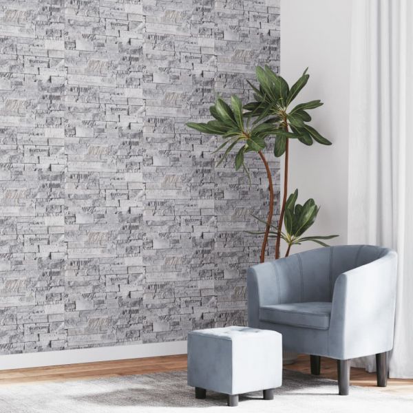 vidaXL Papel de Parede 3D com Aspeto de Pedra Cinzento e Castanho - 1004362335