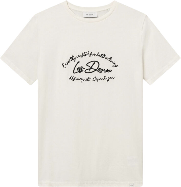 Les Deux Camden T-Shirt Light ivory/black