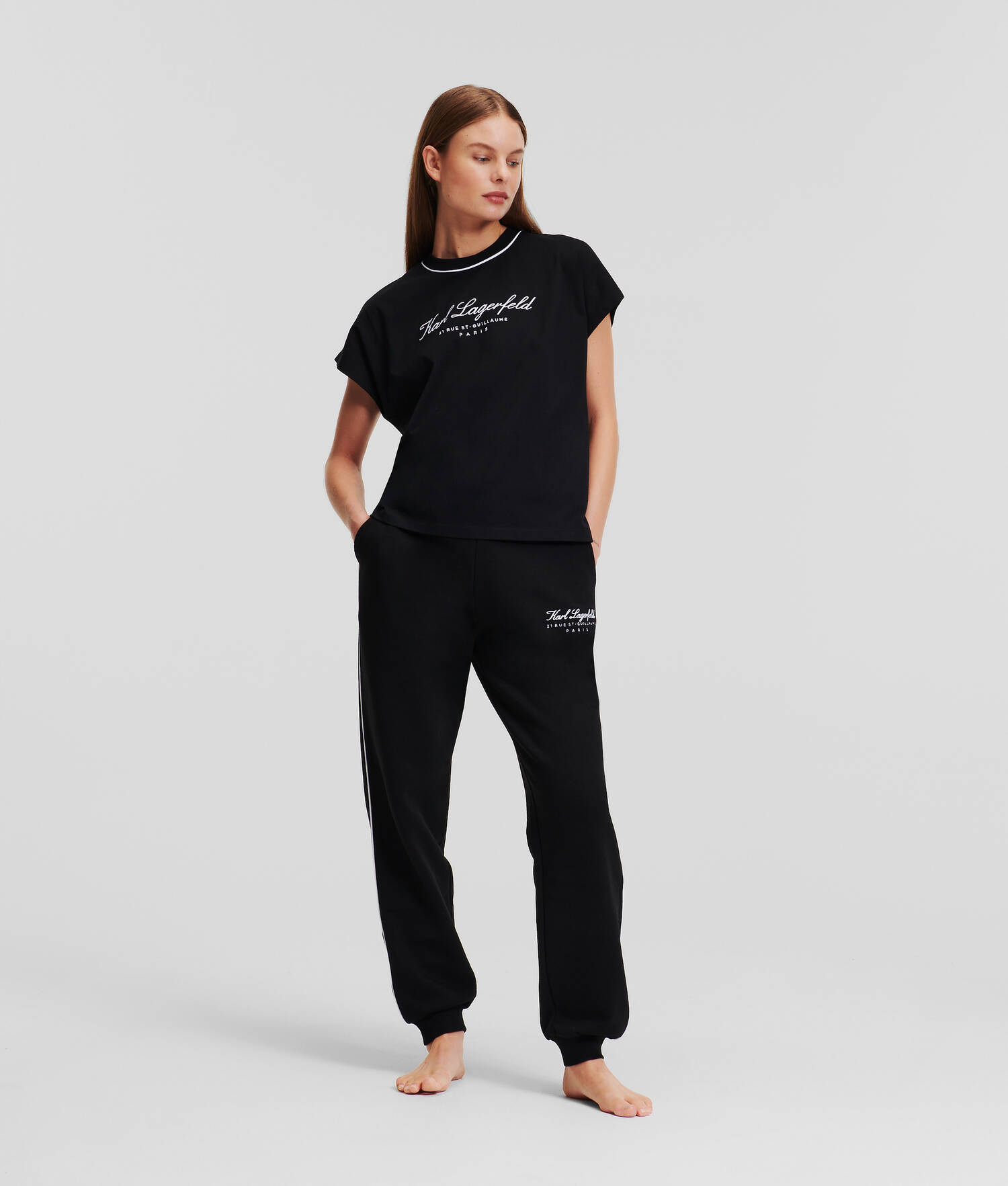 T-SHIRT LOUNGEWEAR À MANCHERONS HOTEL KARL