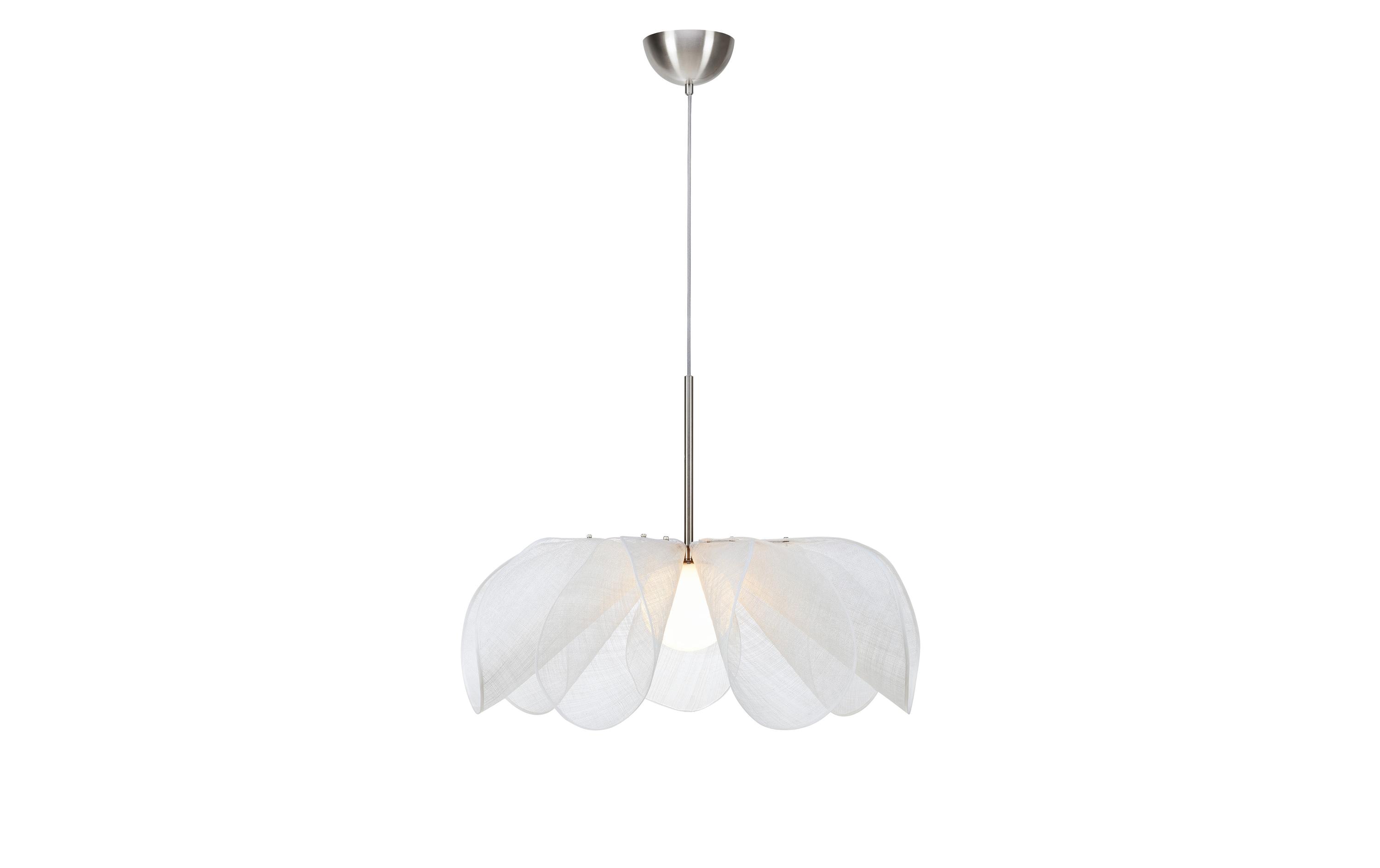 Pendelleuchte STYRKA Weiss 75 cm<br>Weisse Deckenleuchte mit blumenförmiger Form