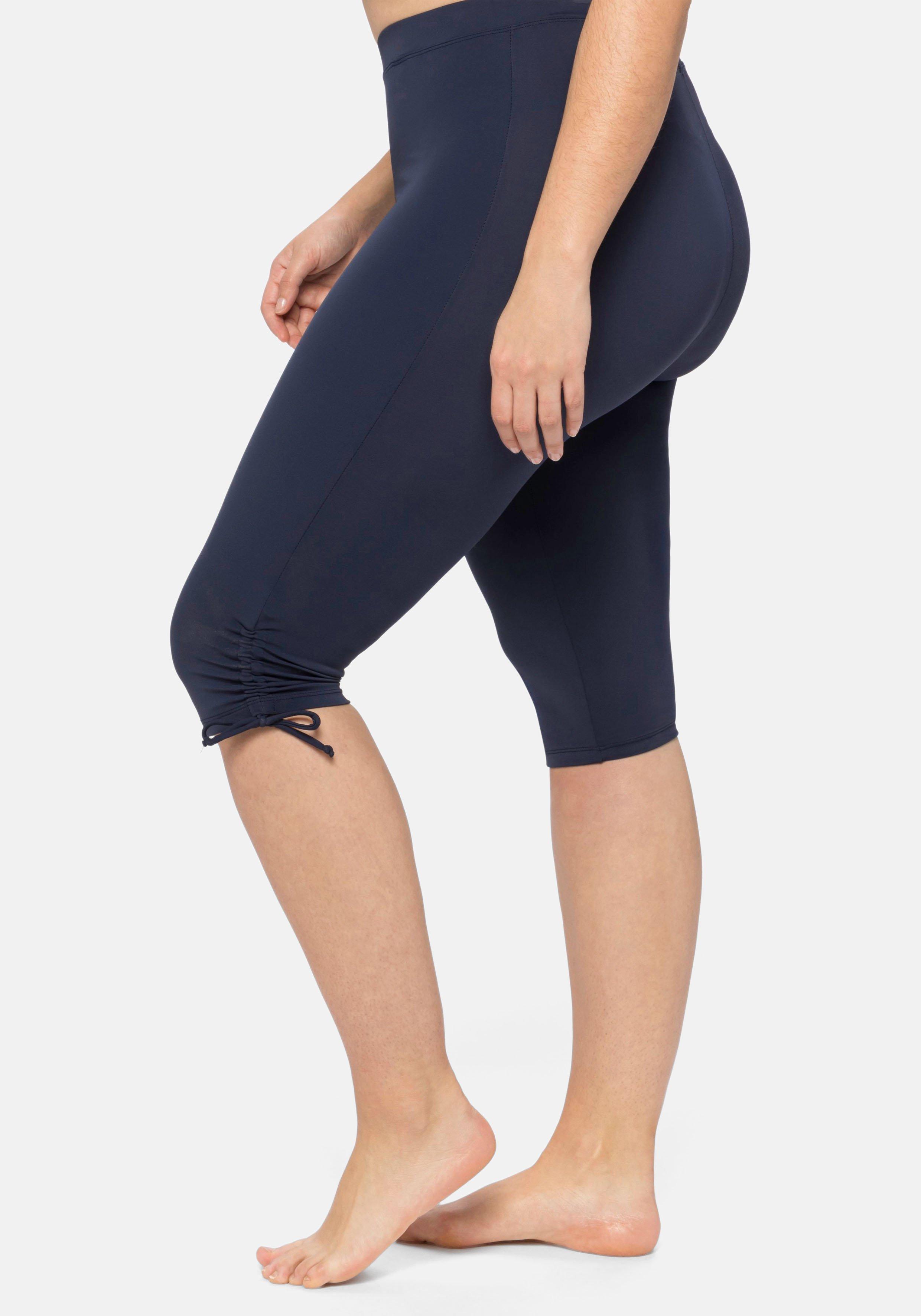 Badehose mit Raffung, Shape-Caprischnitt