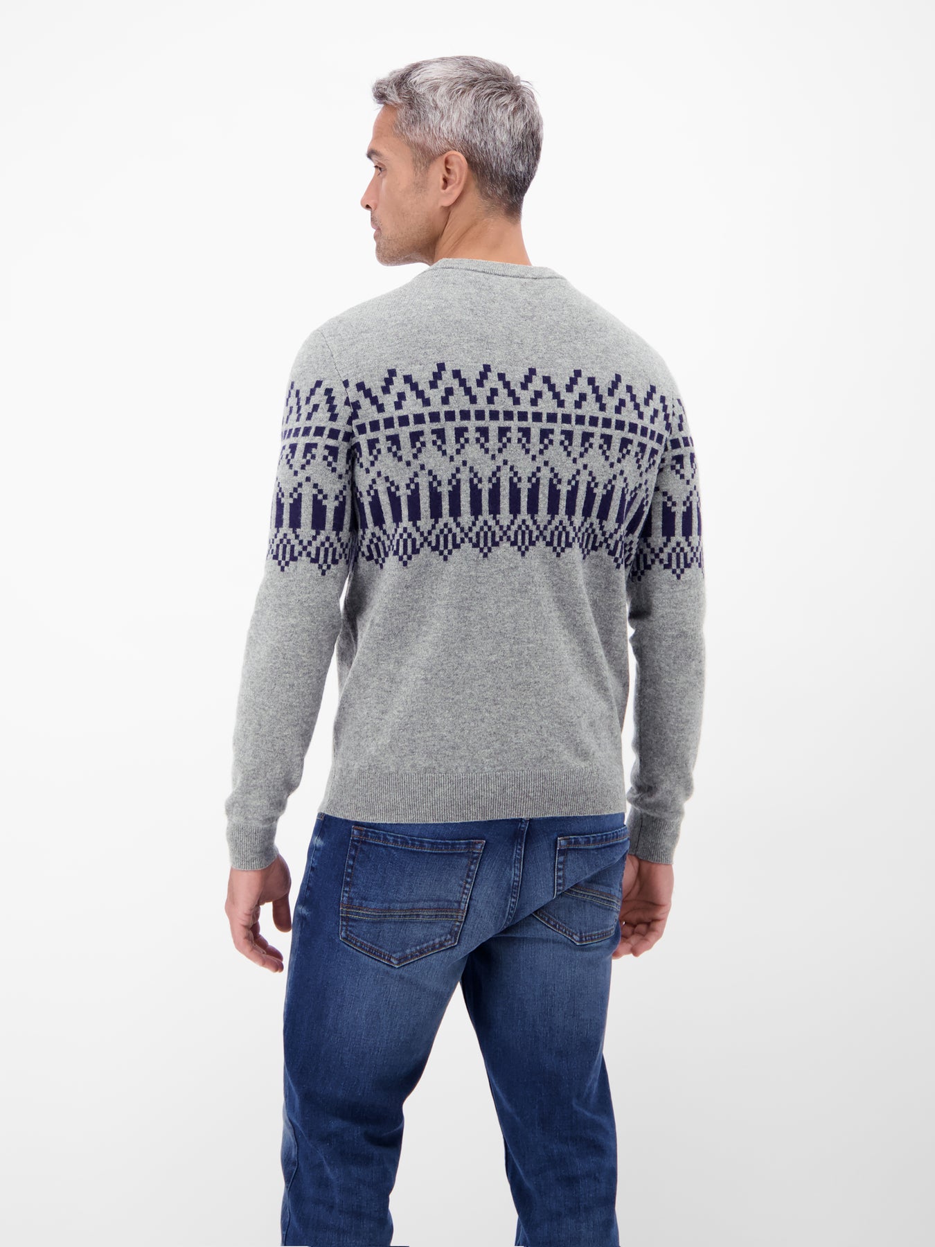 Herren Strickpullover aus Woll-Kaschmir-Mix, skandinavisch inspiriert