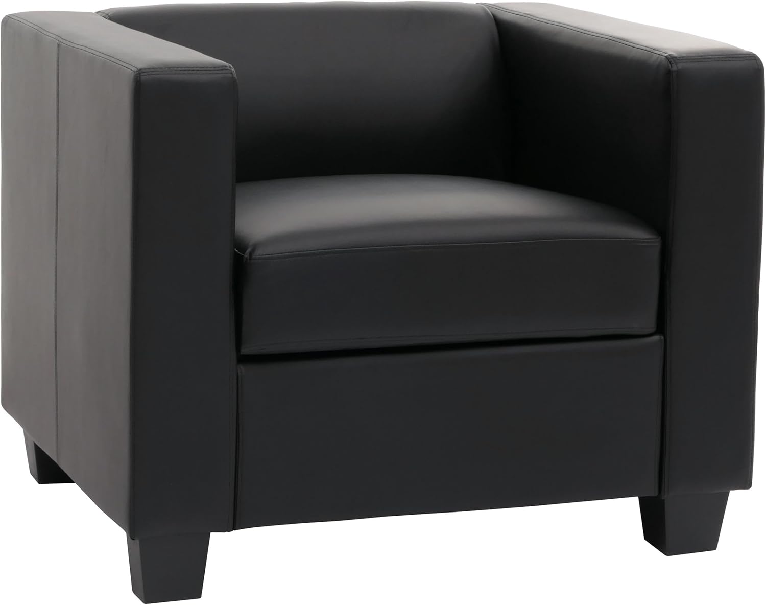 Mendler Sessel Loungesessel Lille - Kunstleder, schwarz