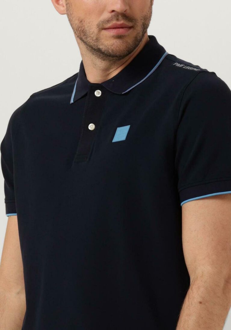 PME LEGEND donkerblauwe pme legend polo short sleeve polo stretch pique