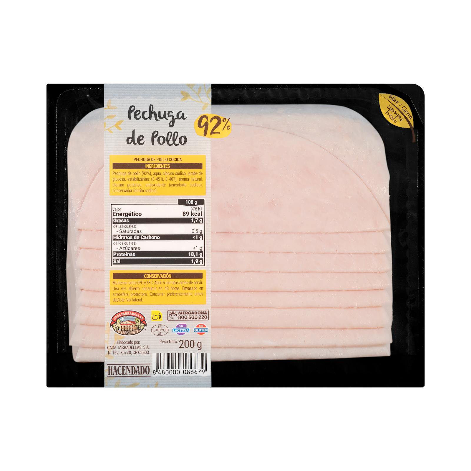 Poitrine de poulet tranchée 92% Hacendado