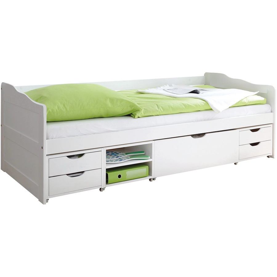 TICAA Sofabett Funktionsbett Gästebett Marlies Kiefer Weiß Weiß