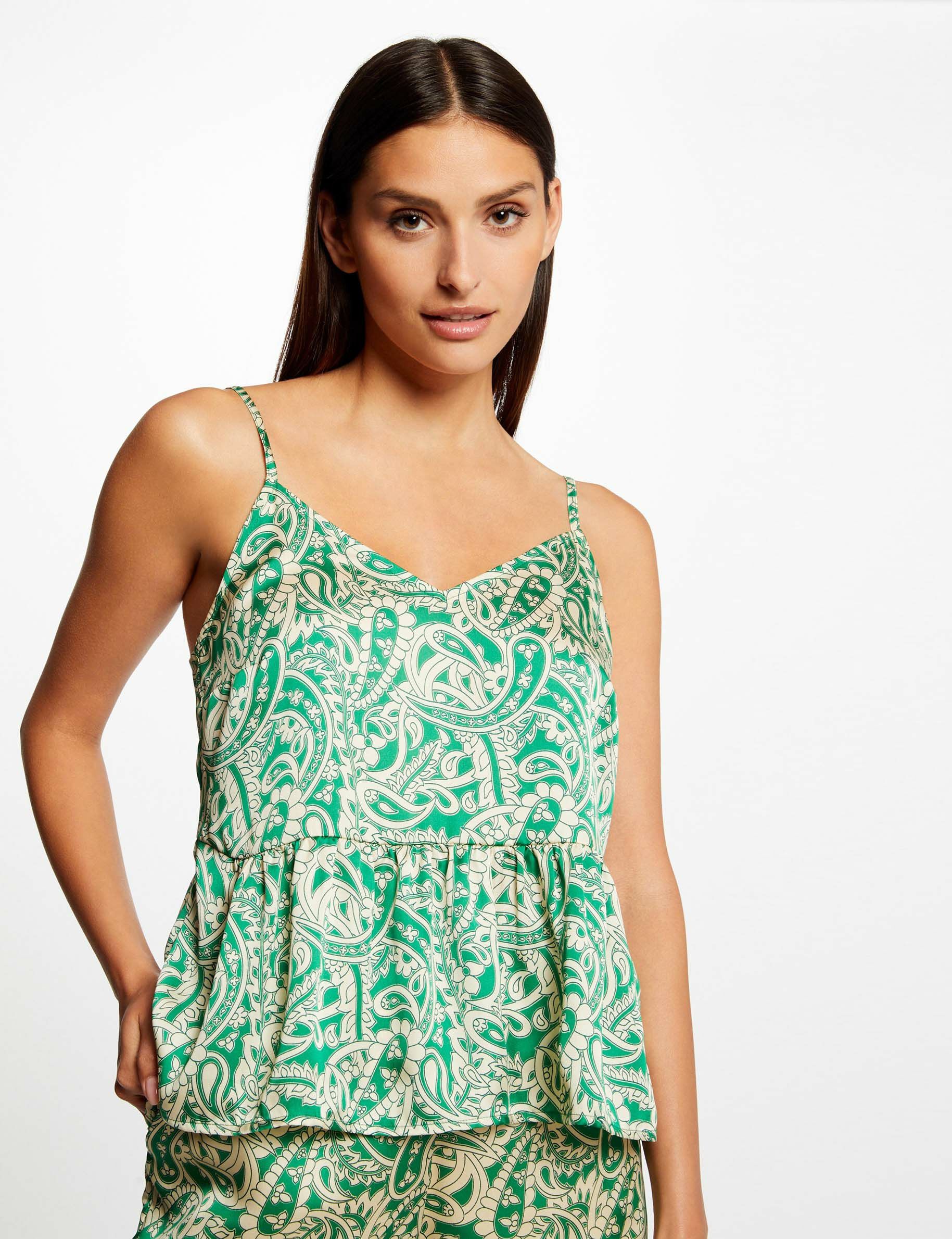 Blouse bretelles fines imprimé cachemire multico femme - multico