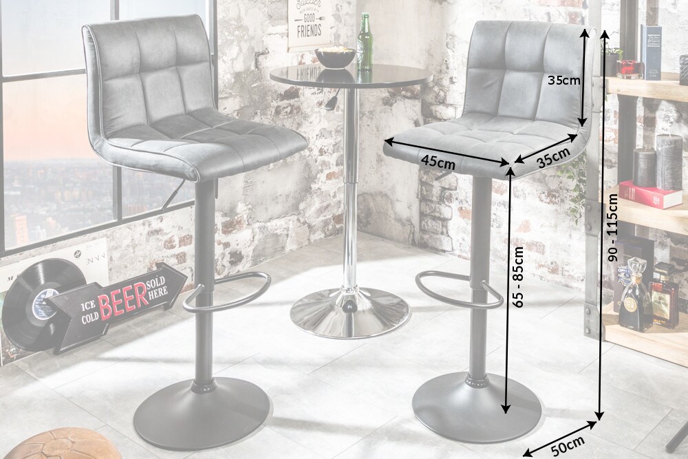 riess-ambiente Barhocker MODENA - höhenverstellbar weiß Barstuhl Fußablage Kunstleder