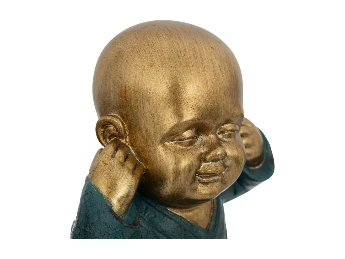Set de 3 Statues Bouddha Sagesse H 21 cm