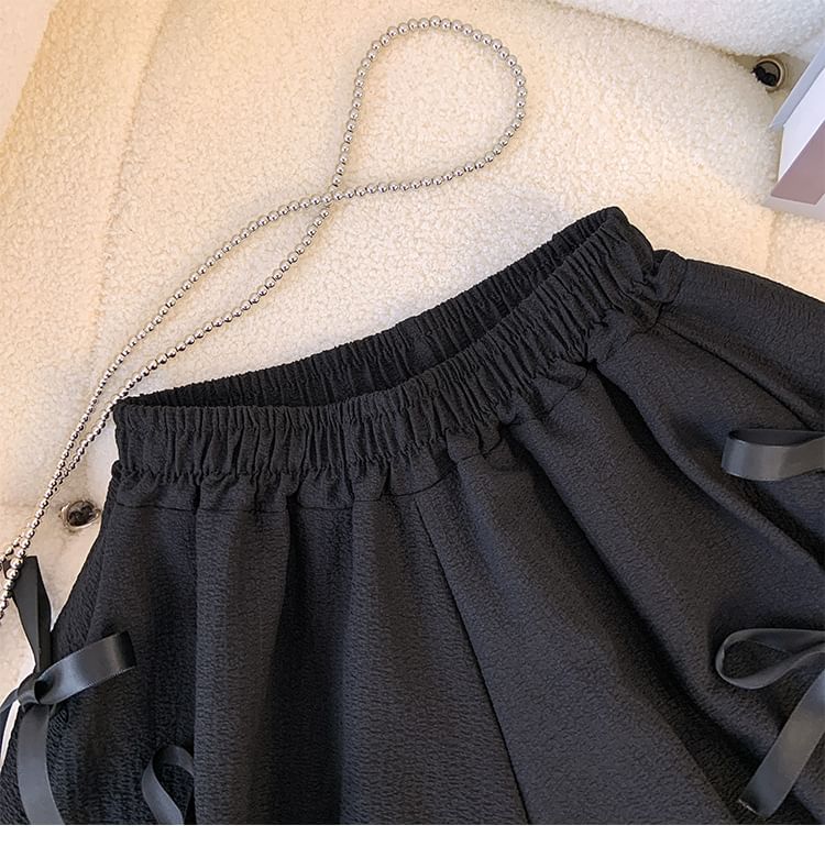 Essere - Effen shorts met hoge taille en lintaccent