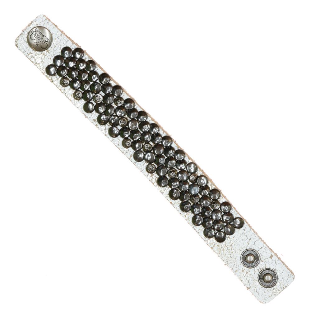 Le Temps Des Cerises Bracelet Blanc à clous Femme Le Temps des Cerises