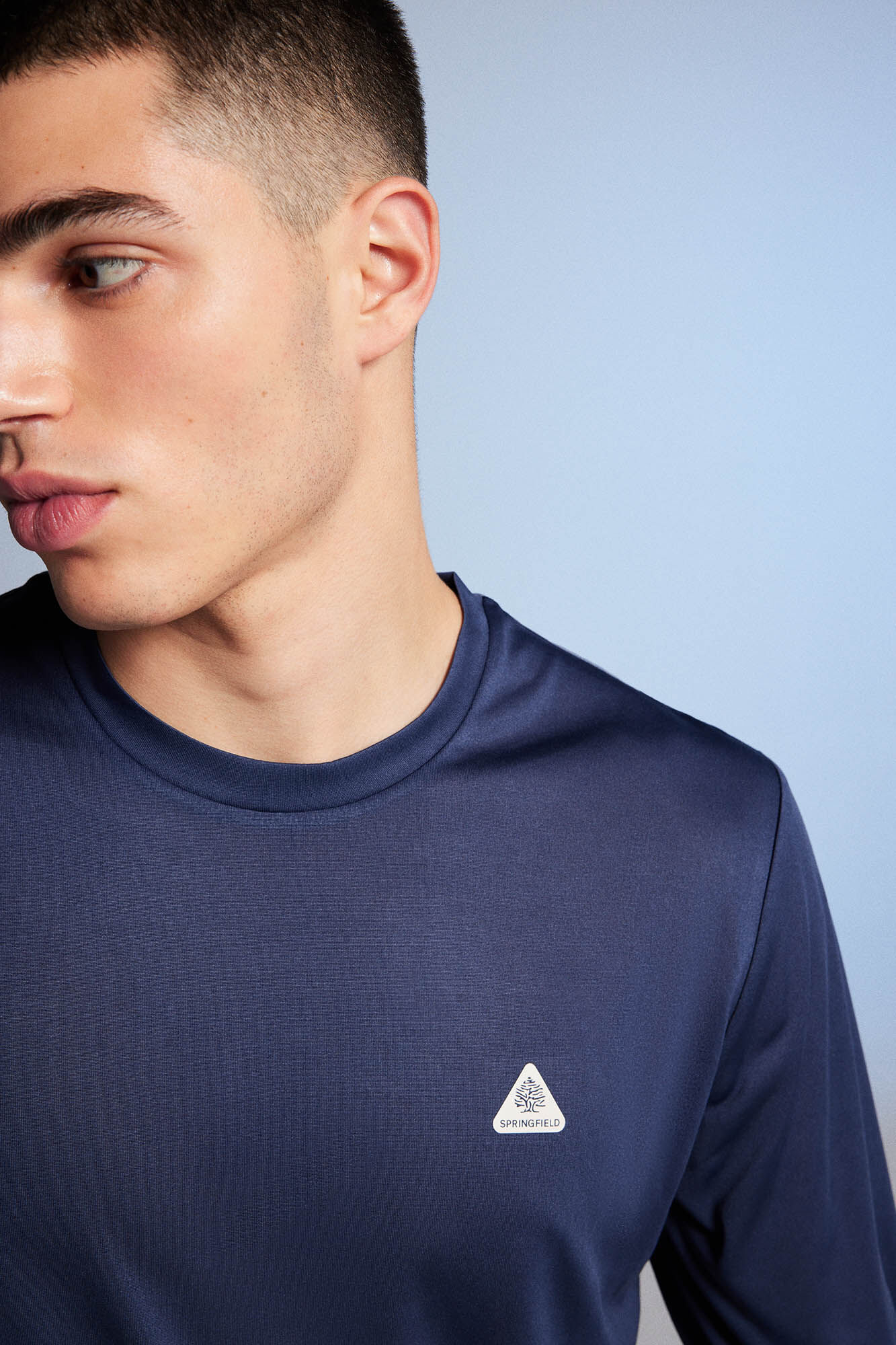 Camiseta combinada para atividades ao ar livre - azul escuro