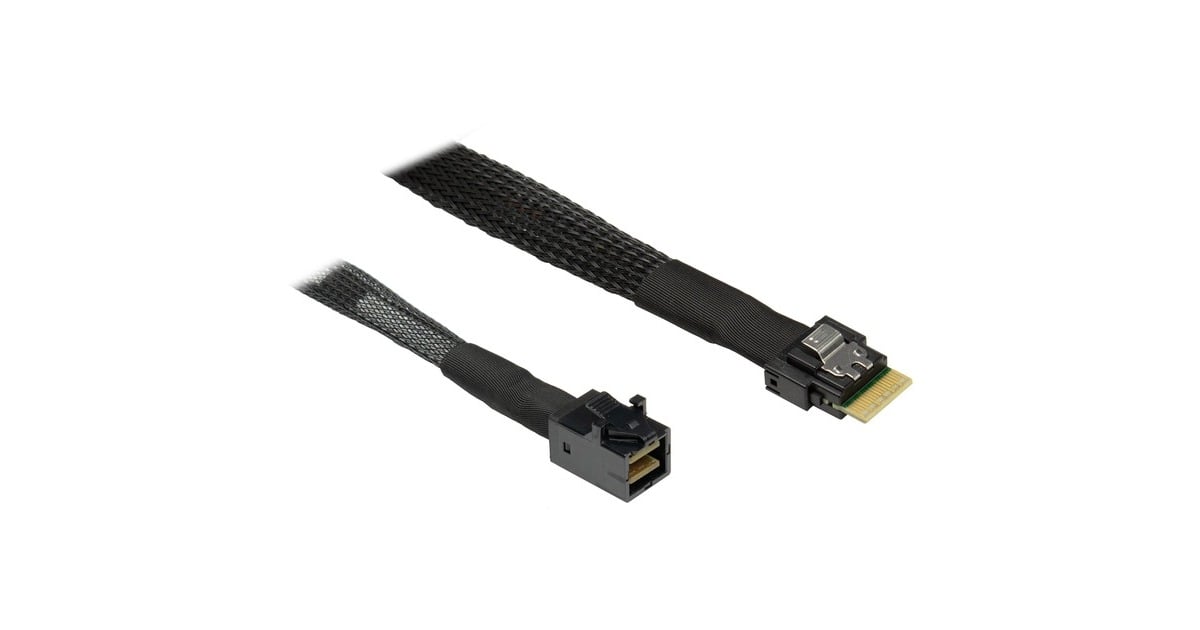 Inter-TechSFF-8654 4i - SFF 8643 kabel  (Zwart)