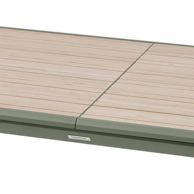Table de jardin DILORS Effet bois Lin & Vert laurier