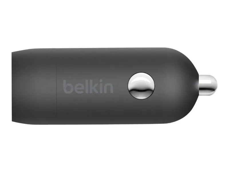Belkin BoostCharge Car Charger - Bilstrømsadapter - 18 Watt - 3.6 A (24 pin USB-C) - på kabel: Lightning - sort
