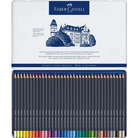 Faber-Castell Farbstifte mit permanenter Ölkreidemine Goldfaber, 36 Stück