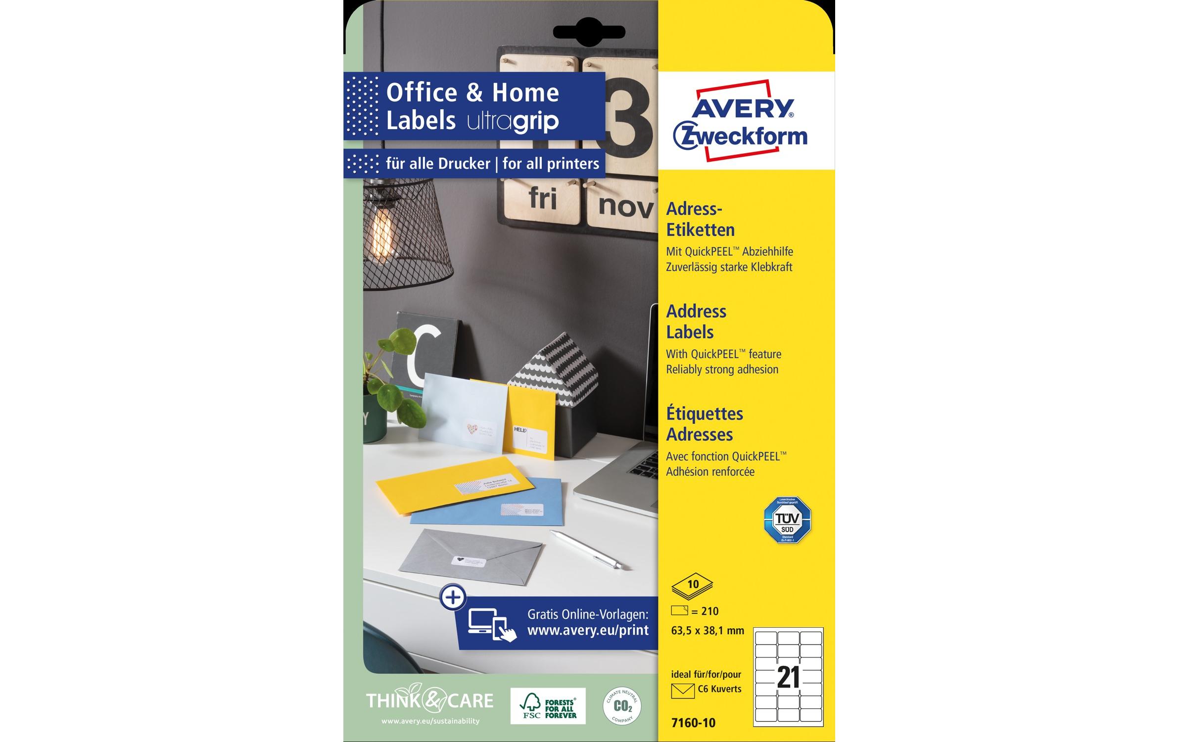 Hinweis-Etiketten Set Ø 63.5 x 38.1 mm, 10 BlattUniverselle Etiketten