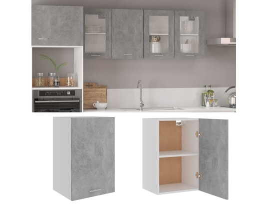 VIDAXL - Meuble haut Armoire de cuisine gris béton 39,5x31x60 cm aggloméré