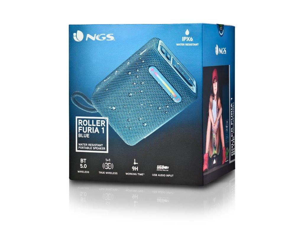 COLUNAS PORTATEIS BT NGS ROLLERFURIA1BLUE