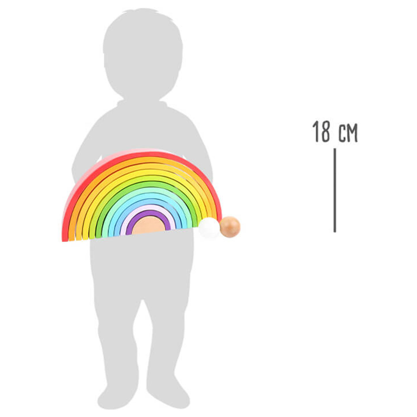 Small Foot-Houten Bouwblokken Regenboog XL, 14dlg.