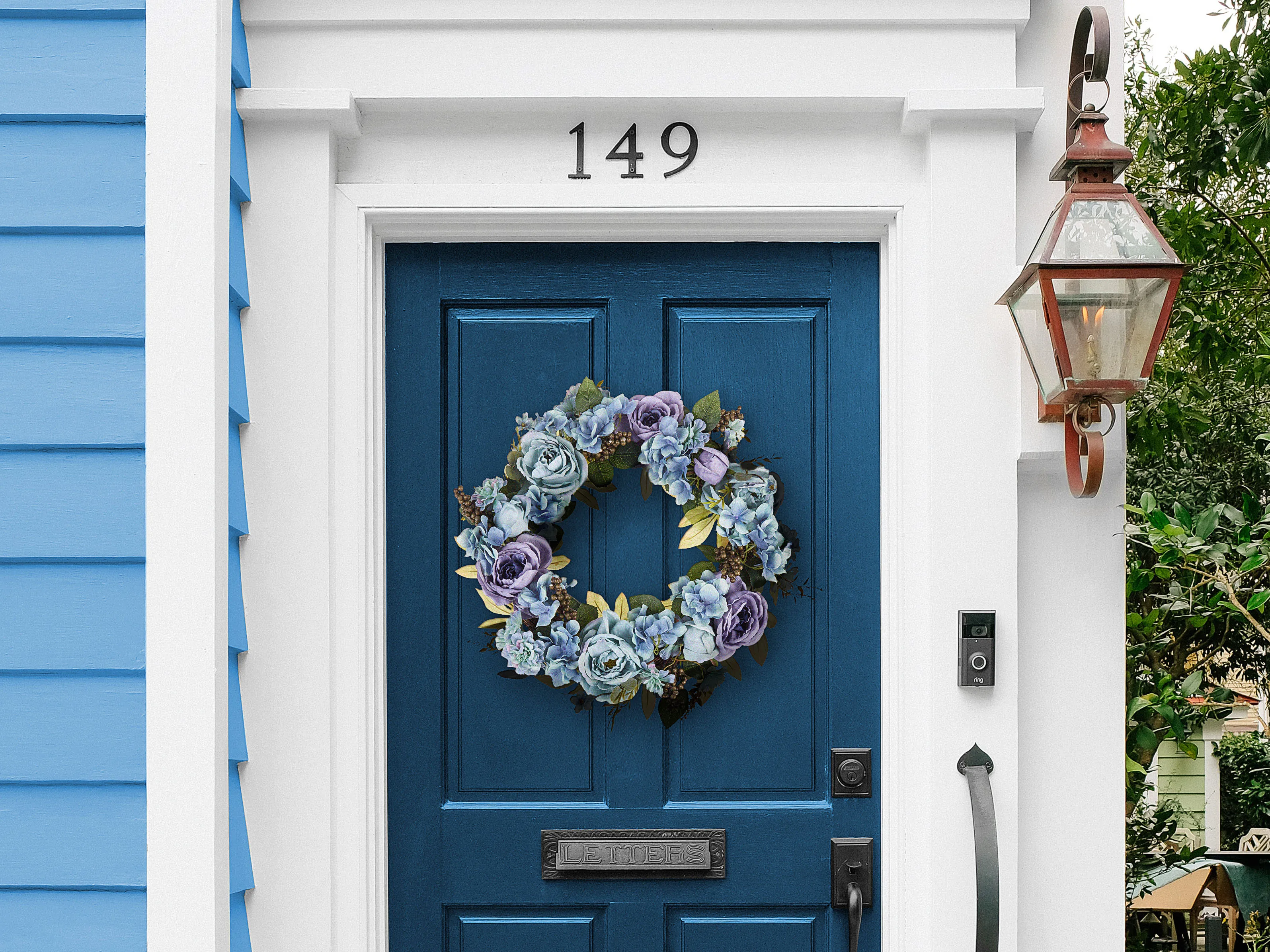 Decoratieve krans GALDAR 50 cm Blauw