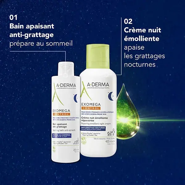 A-Derma Exomega Control Crème nuit émolliente réparatrice 400ml