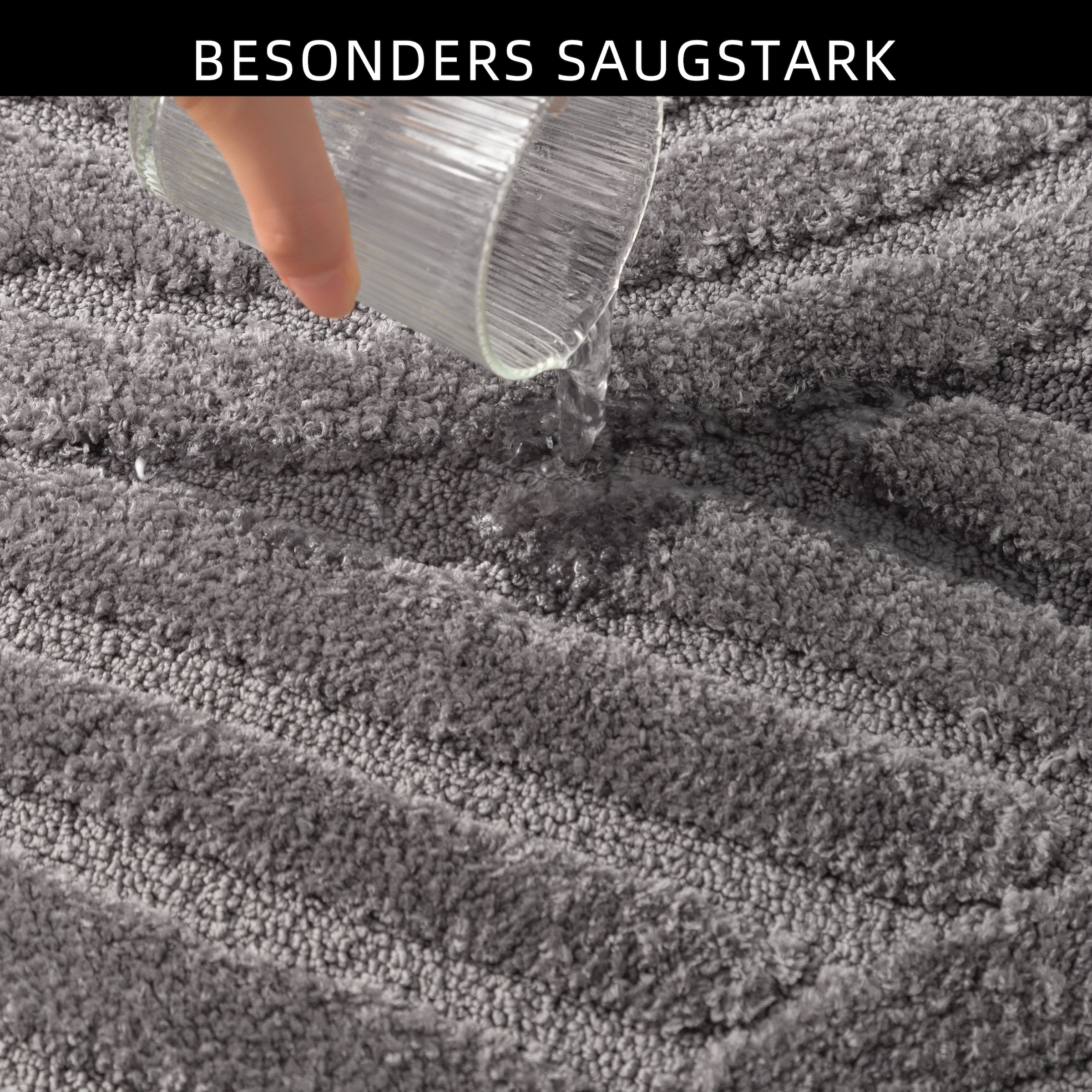 my home Badematte »Regona Scandi, Badvorleger, Badezimmer Teppich, Duschvorleger« Höhe 10 mm rutschhemmend beschichtet strapazierfähig Badteppich, Uni Farben, Hoch-Tief-Effekt, modernes Muster, Zen