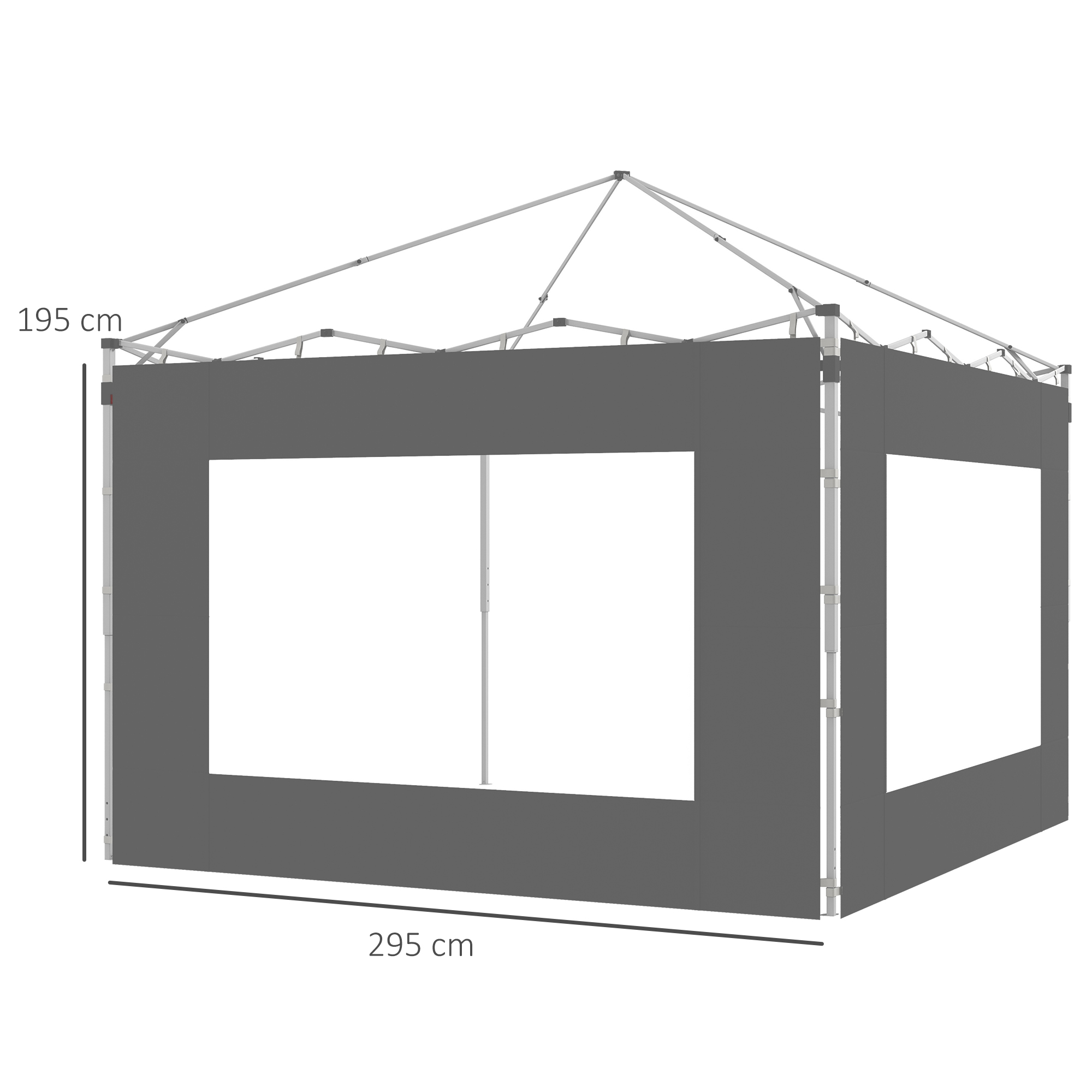 Paredes da tenda Outsunny cinza