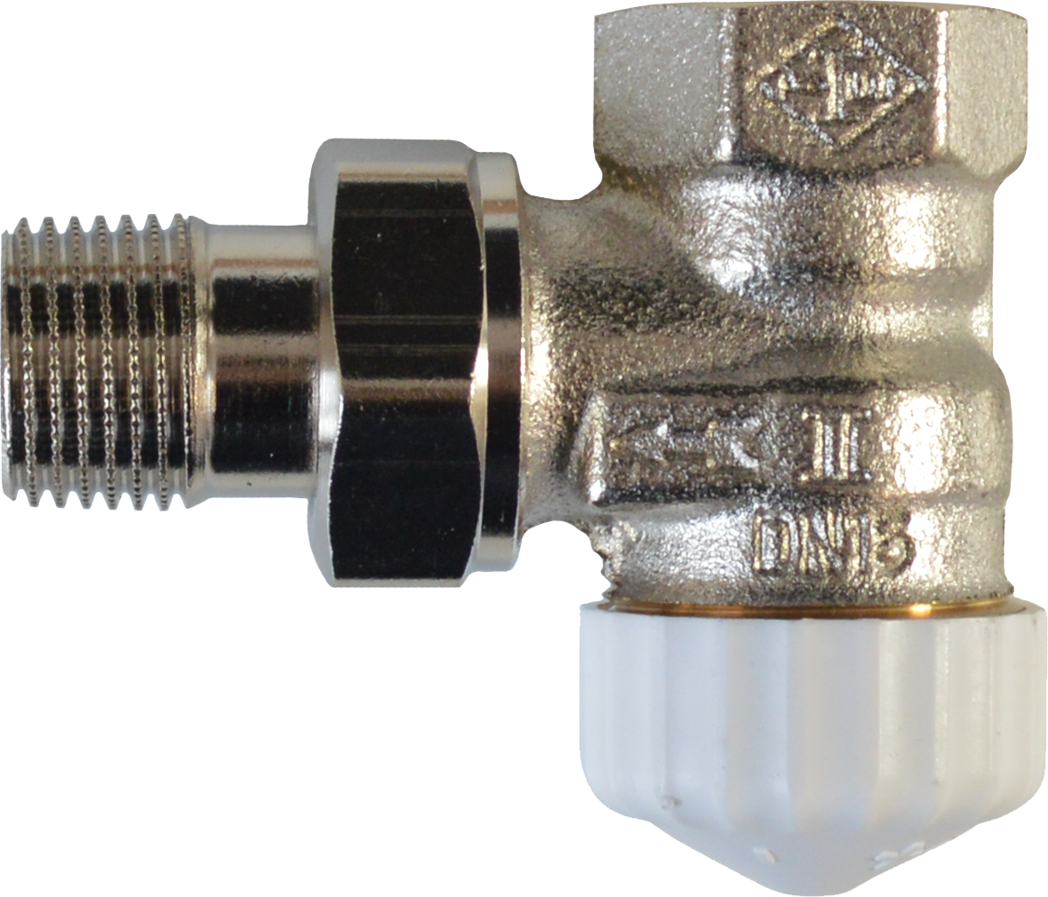 HEIMEIER Thermostat-Ventilunterteil 1/2 Eck, vernickelt,V-ex.2