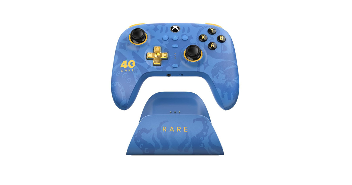 8BitDoUltimate 3-mode Controller for Xbox - Rare 40th Anniversary Edition  (Blauw/goud, Xbox Series X|S, Xbox One, Pc, Bluetooth / USB-C / 2.4 GHz)