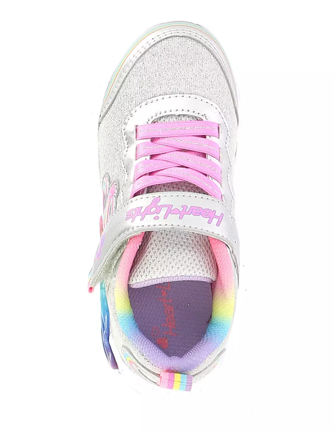 SKECHERS INFINITE HEART LIGHTS - Baskets SILVERMESH/MULTITRIM
