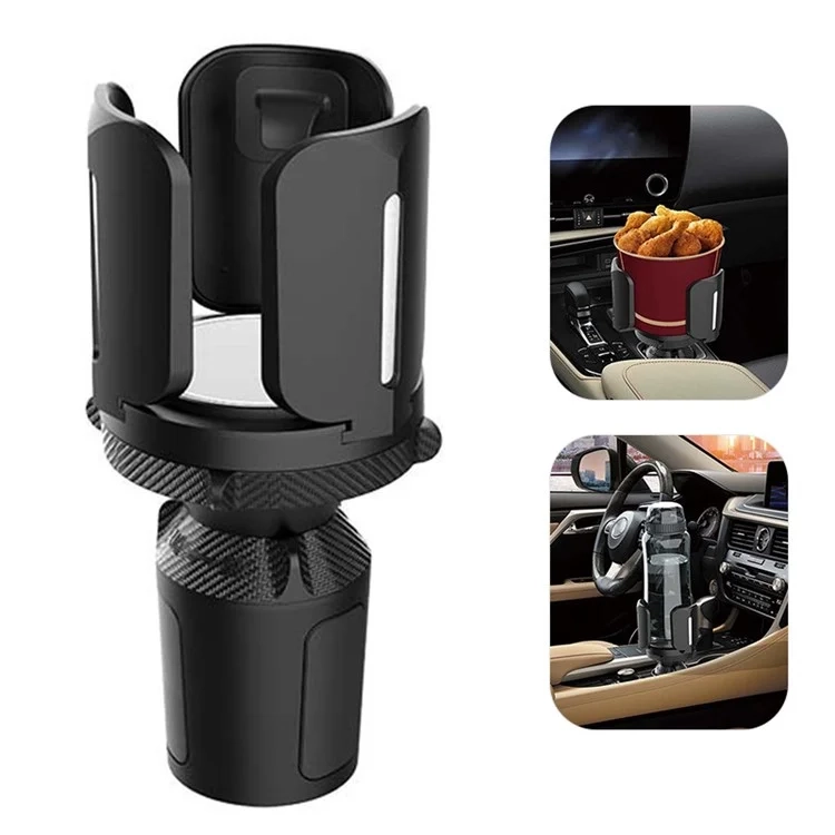 (7.5-14cm) Universal Verstellbarer KFZ Auto Getränkehalter passend für Becher und Flaschen - Schwarz