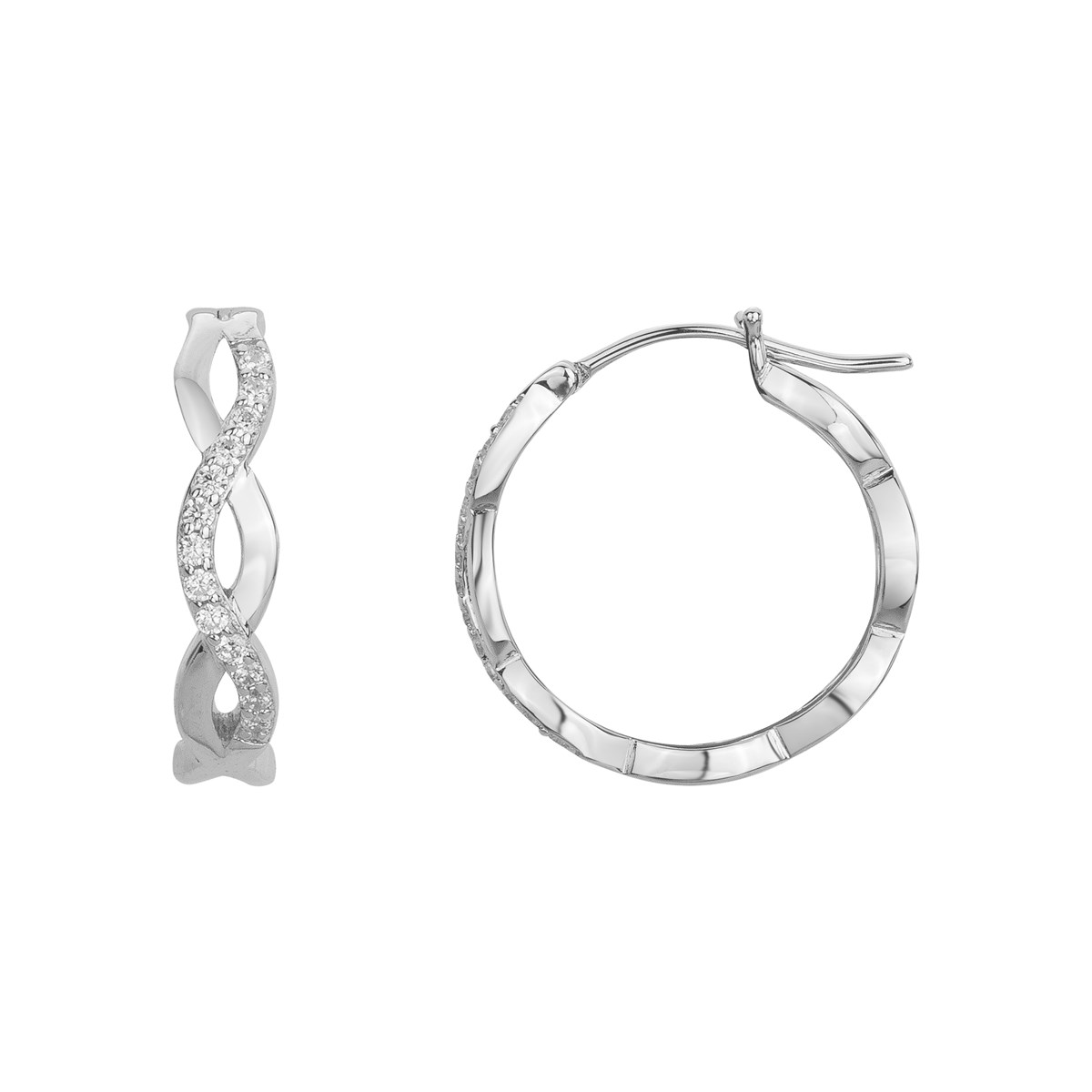 Créoles en Argent avec oxyde de zirconium blanc