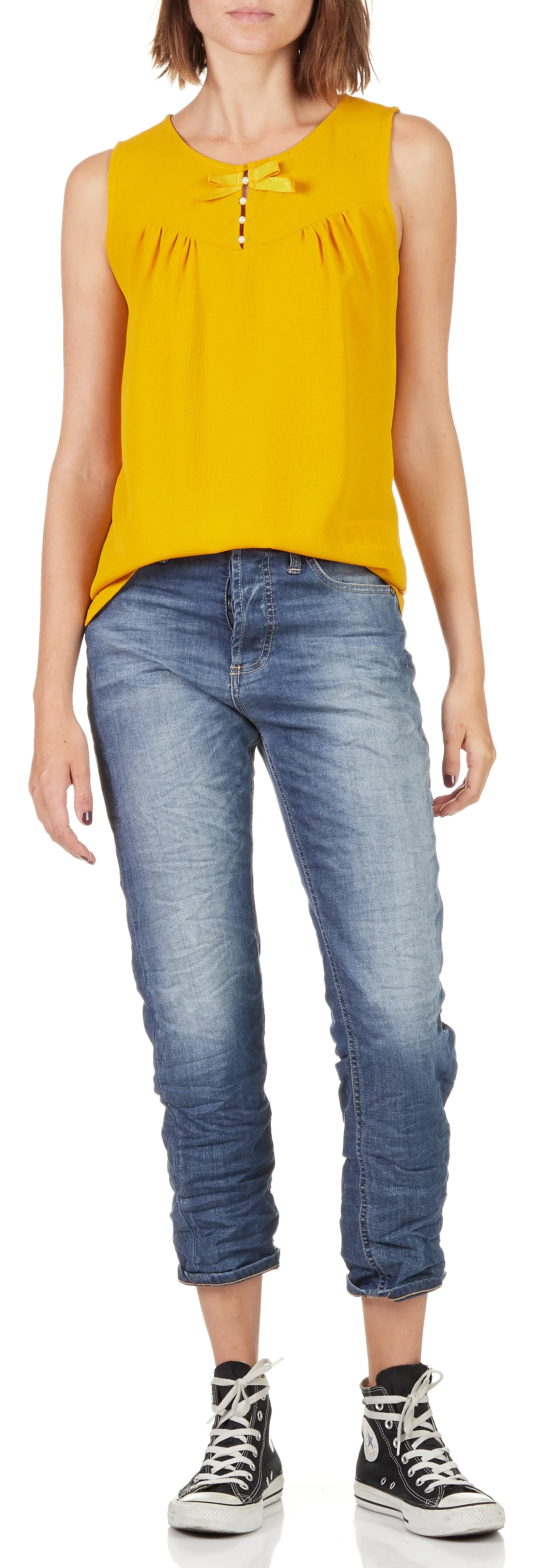 Jean cropped délavé | Bleu