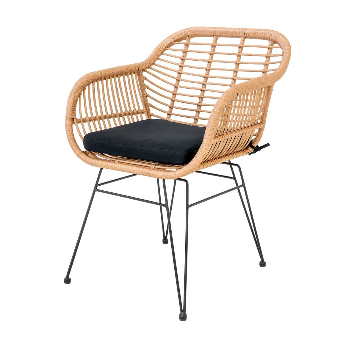 Rotan tuinstoel Madelein - met zitkussen Naturel