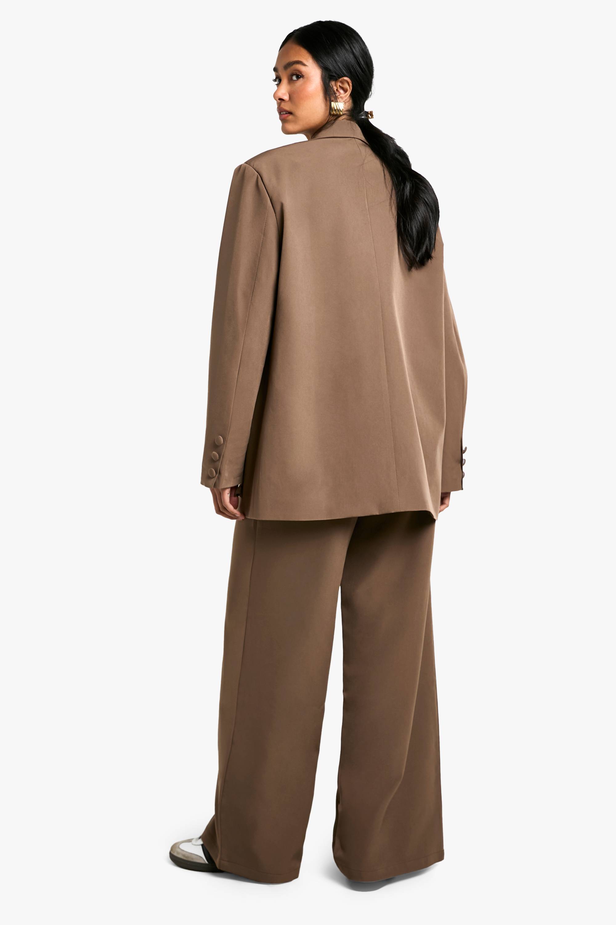 boohoo Pantalon à jambes larges sur-mesure tissé