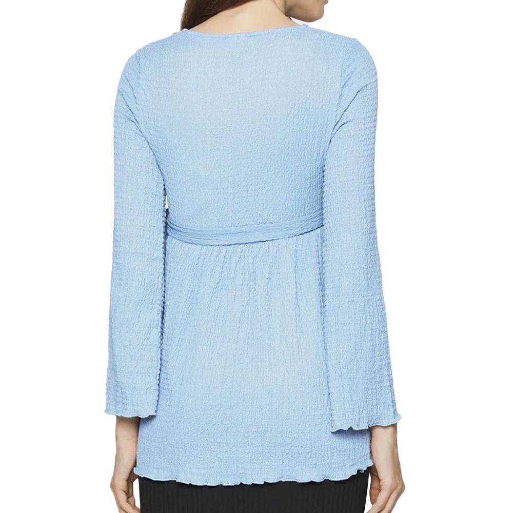 Mamalicious Blouse de Grossesse Bleu Femme Mamalicious Suria Lia