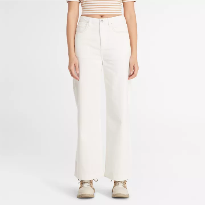 Pantalon charpentier avec technologie Refibra pour femme en blanc