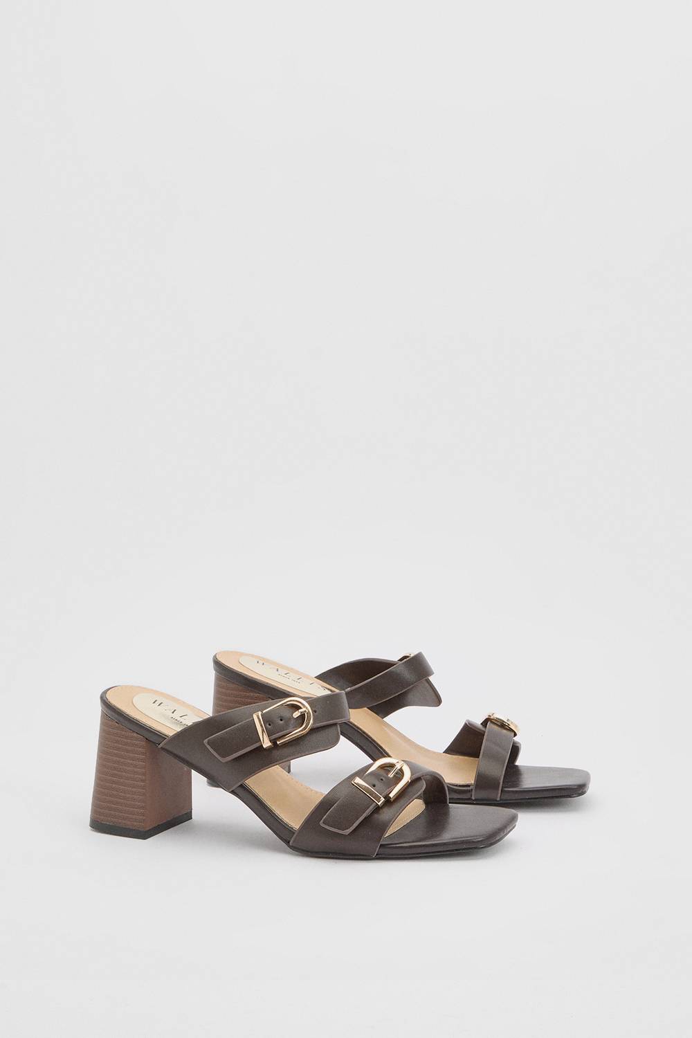 Wallis Mules Axel À Talon Bloc En Synthétiquecuir Avec Détail Boucle