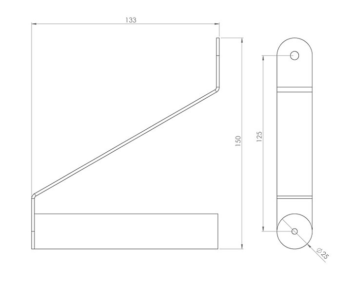 Mini-penderie murale L. 13,3 cm Cime bois brut et métal noir mat