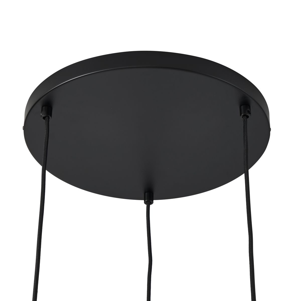 Retro hanglamp zwart met taupe 3-lichts - Felt